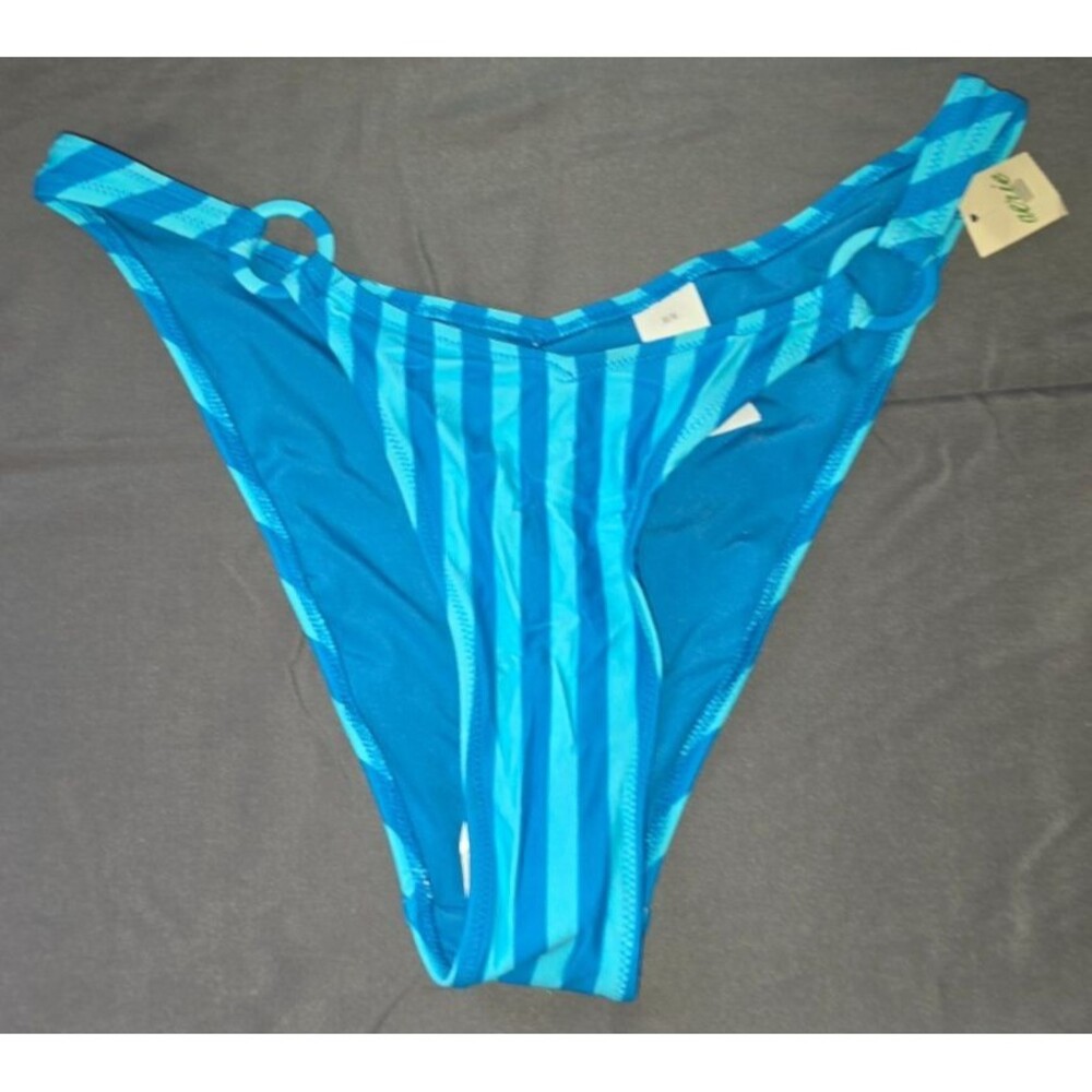 Aerie Blue Striped Cheeky Swim Bathing Suit Bottom Size Medium M New